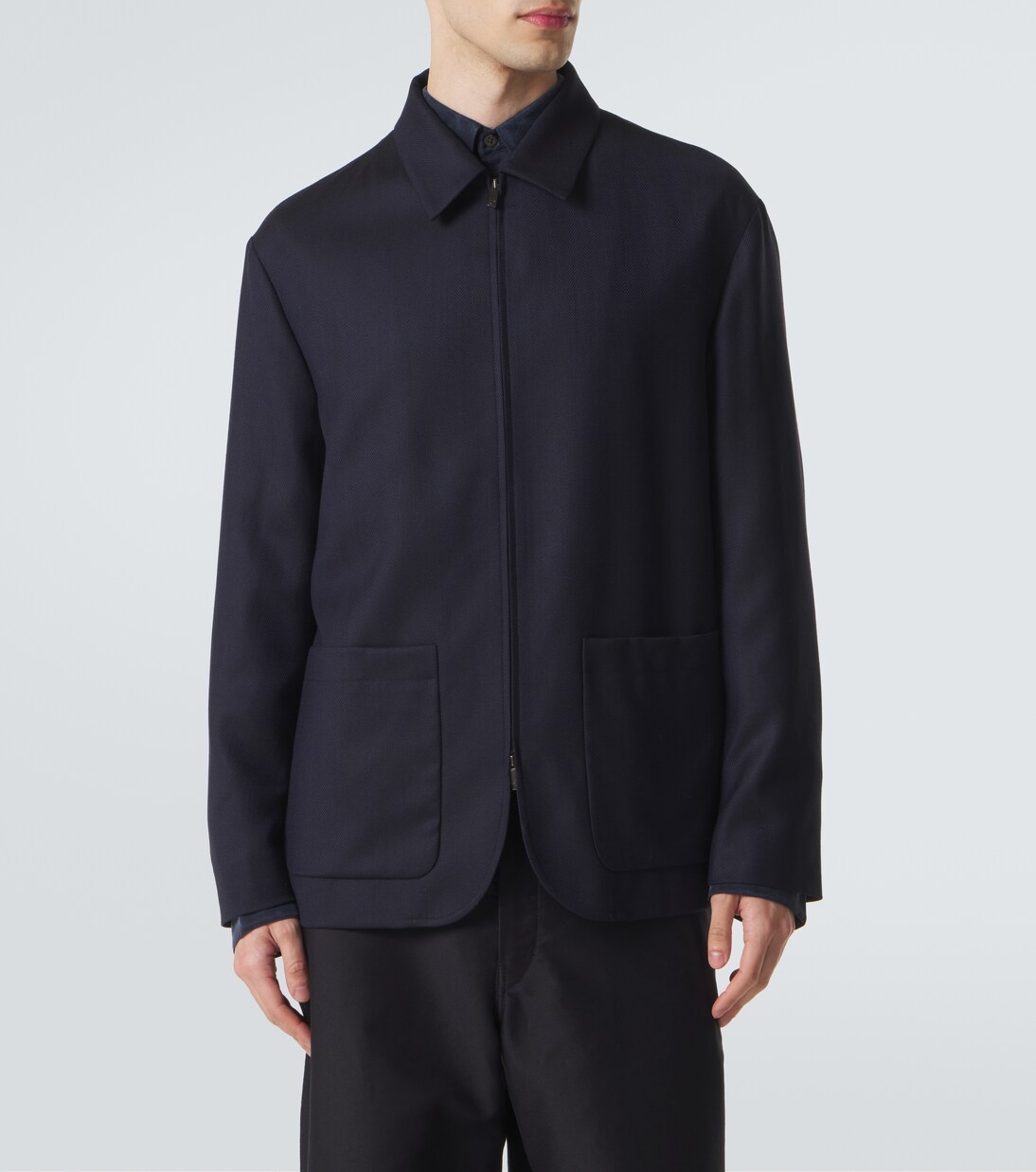 Chevron wool and cashmere-blend jacket | Giorgio Armani