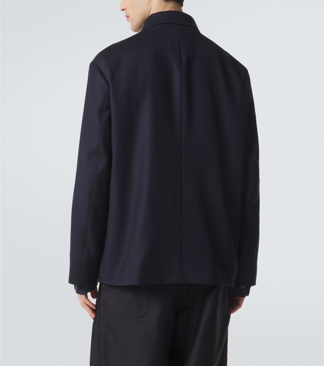 Chevron wool and cashmere-blend jacket | Giorgio Armani