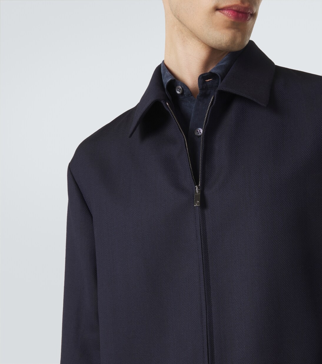 Chevron wool and cashmere-blend jacket | Giorgio Armani