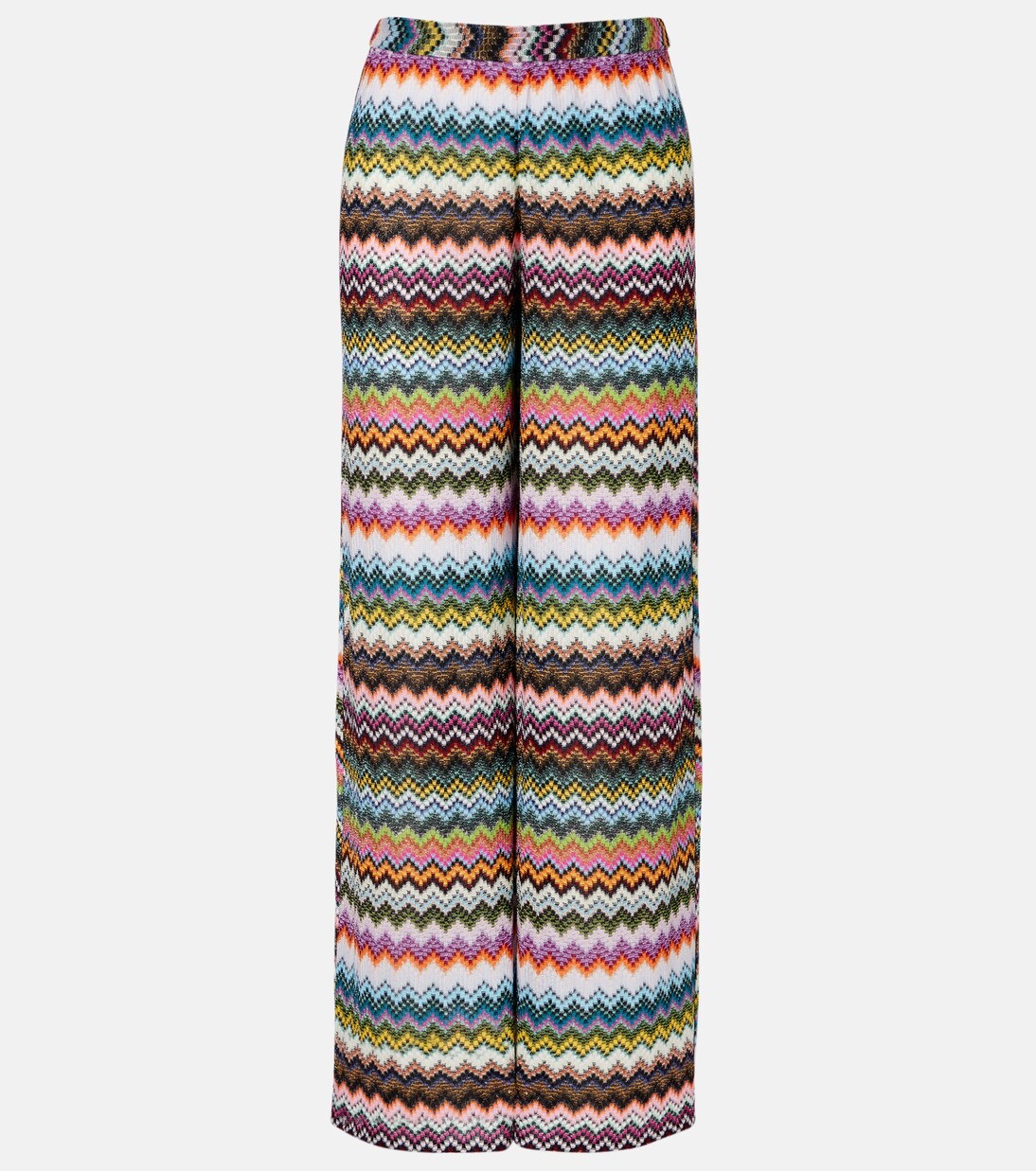 Zigzag lamé palazzo pants | Missoni
