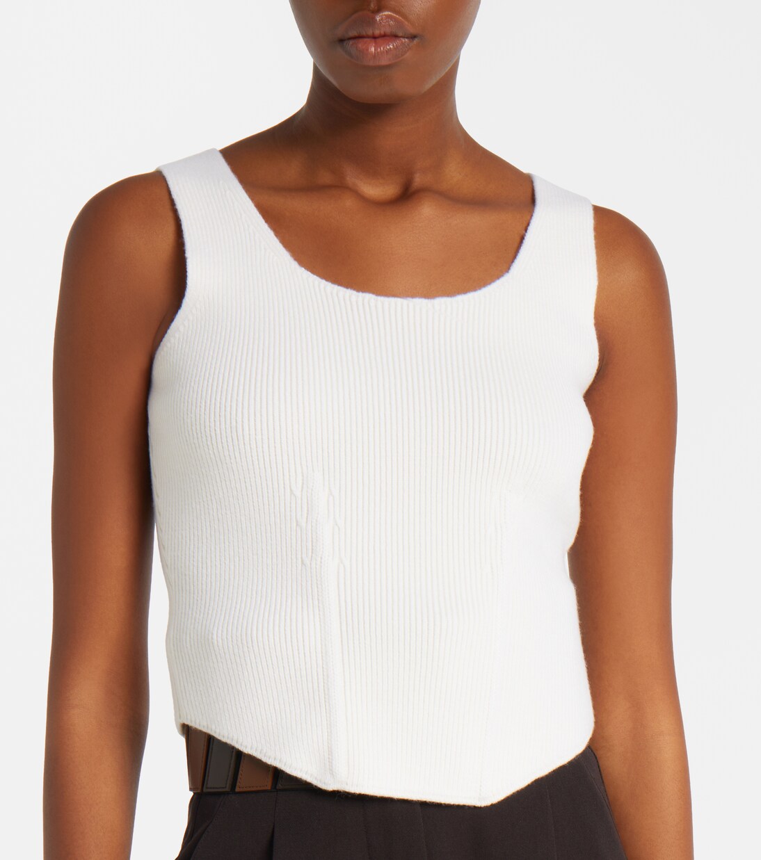 Ribbed-knit wool-blend bustier | Alaïa
