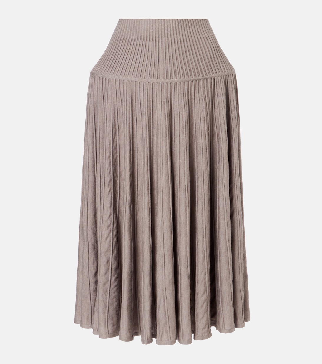 Pleated wool-blend midi skirt  | Alaïa