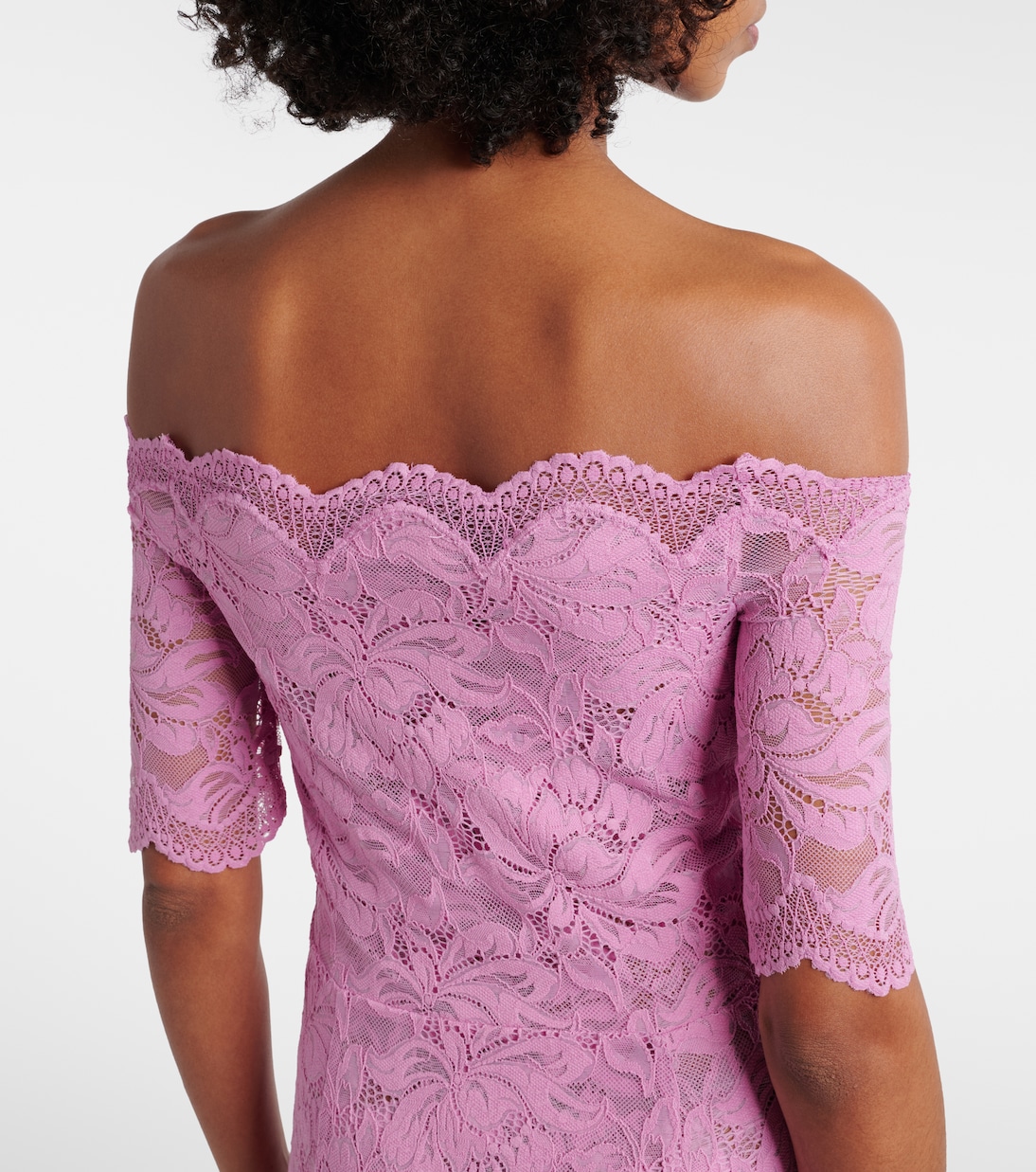 Off-Shoulder-Midikleid aus Spitze | Rabanne