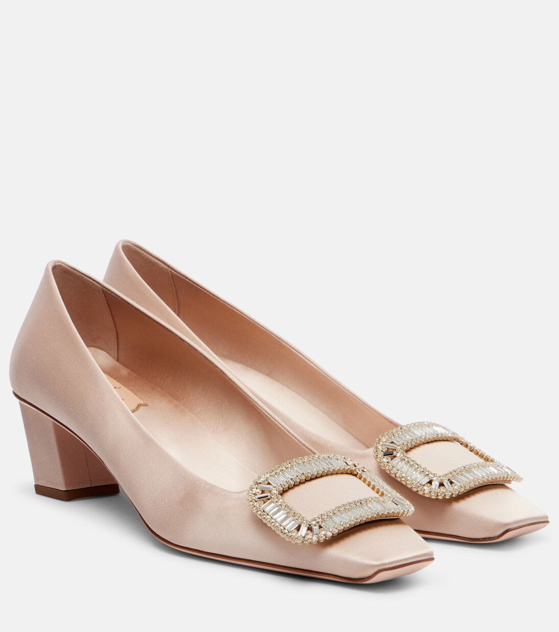 Belle Vivier 45 embellished satin pumps | Roger Vivier