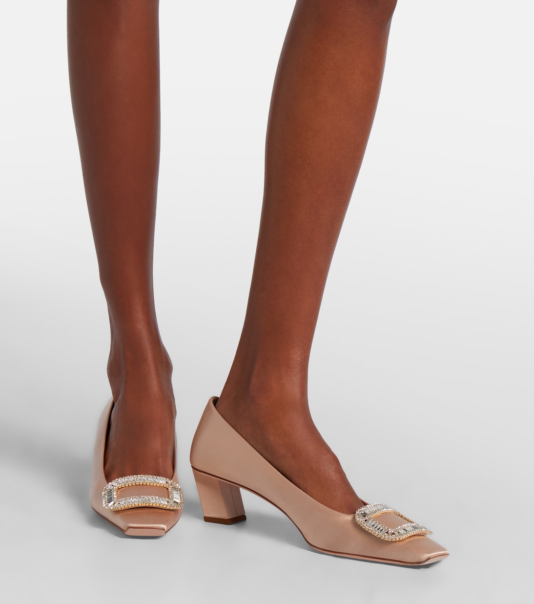 Belle Vivier 45 embellished satin pumps | Roger Vivier