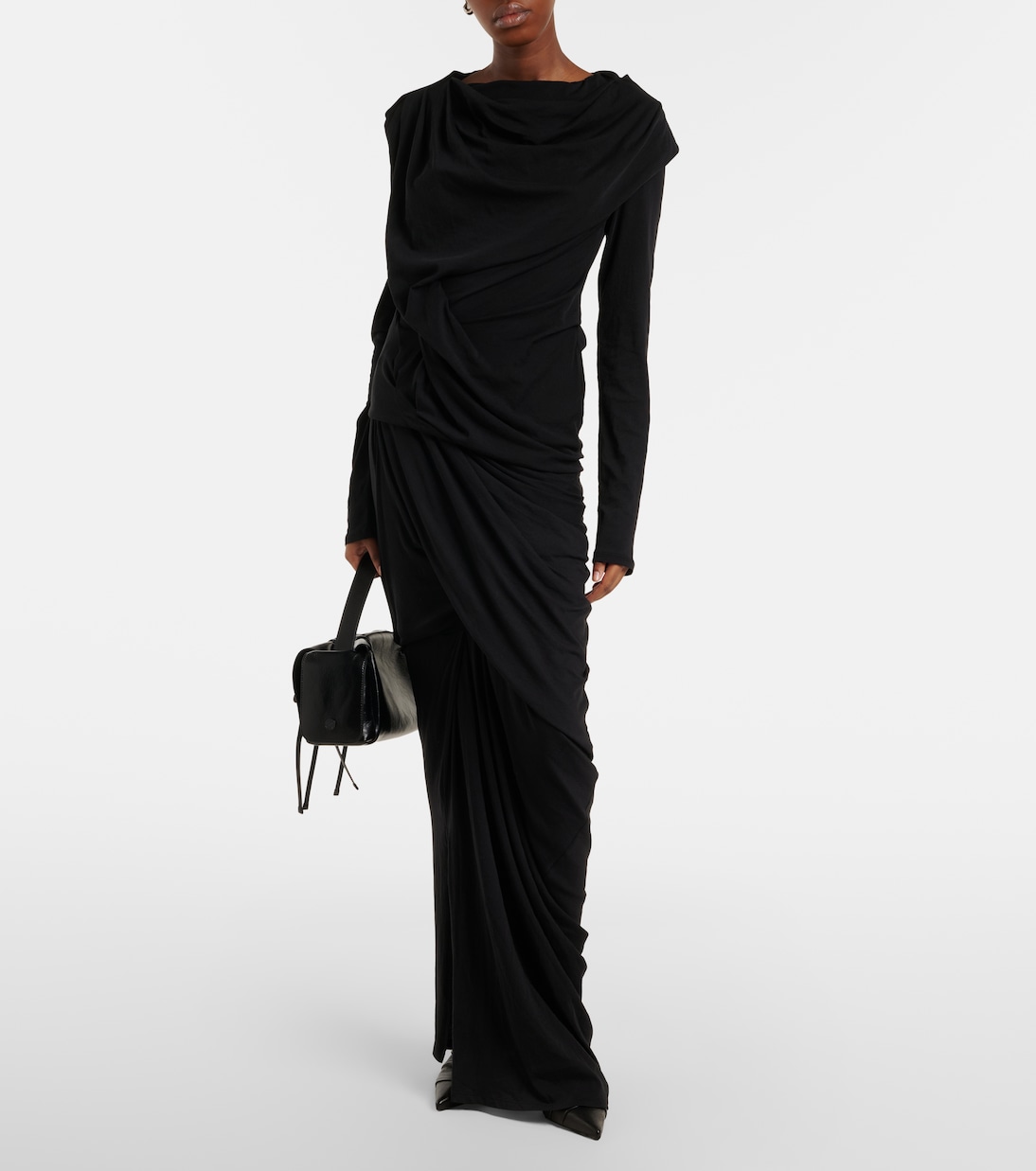 Draped cotton-blend jersey top | Entire Studios