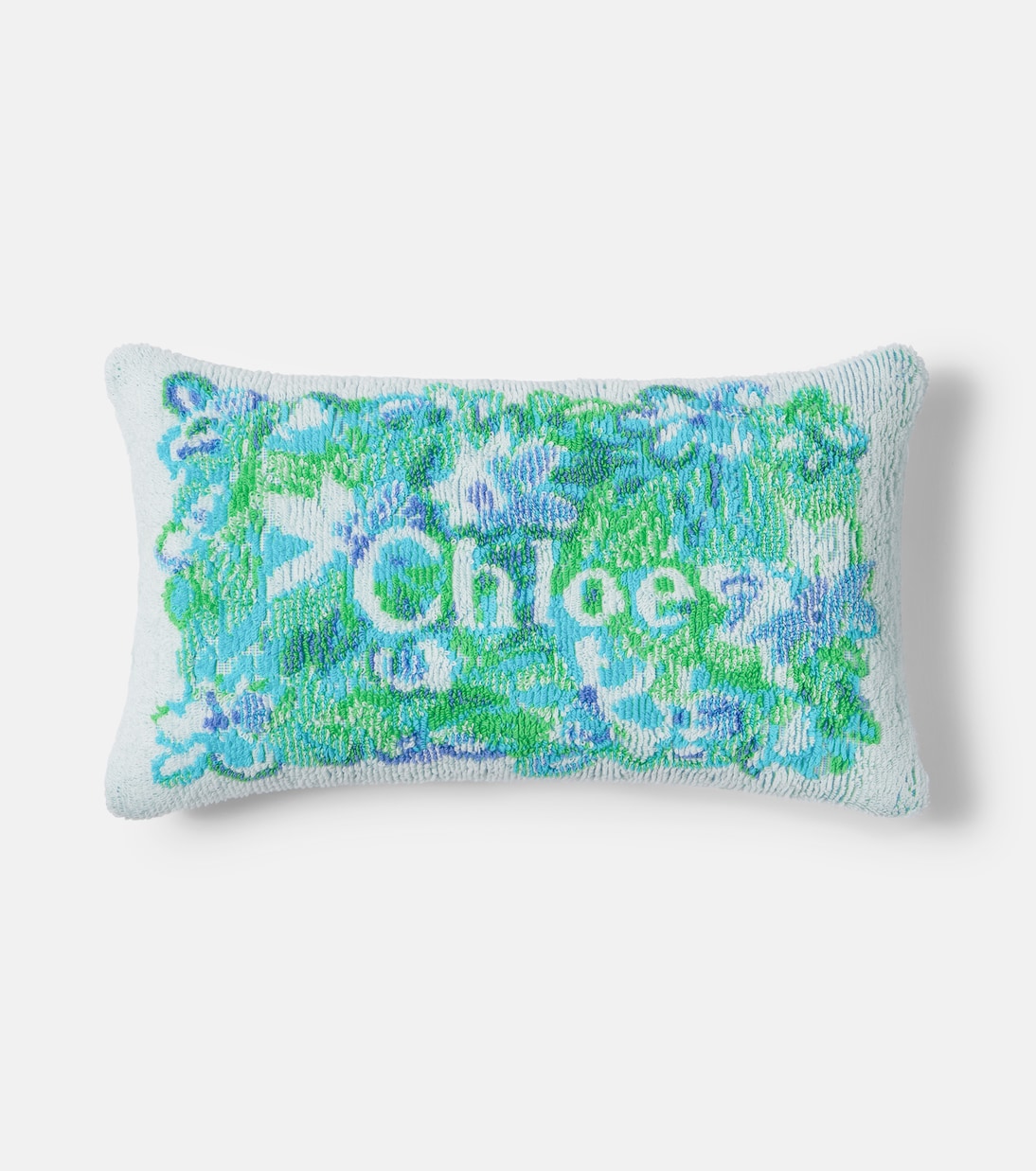 Floral logo cotton terry cushion | Chloé
