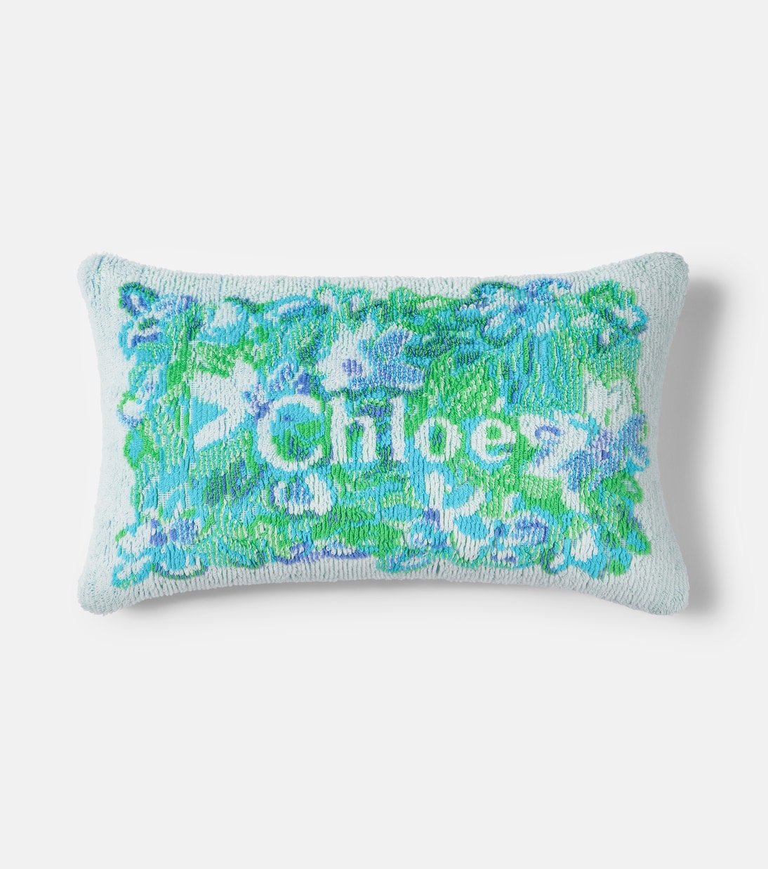 Floral logo cotton terry cushion | Chloé