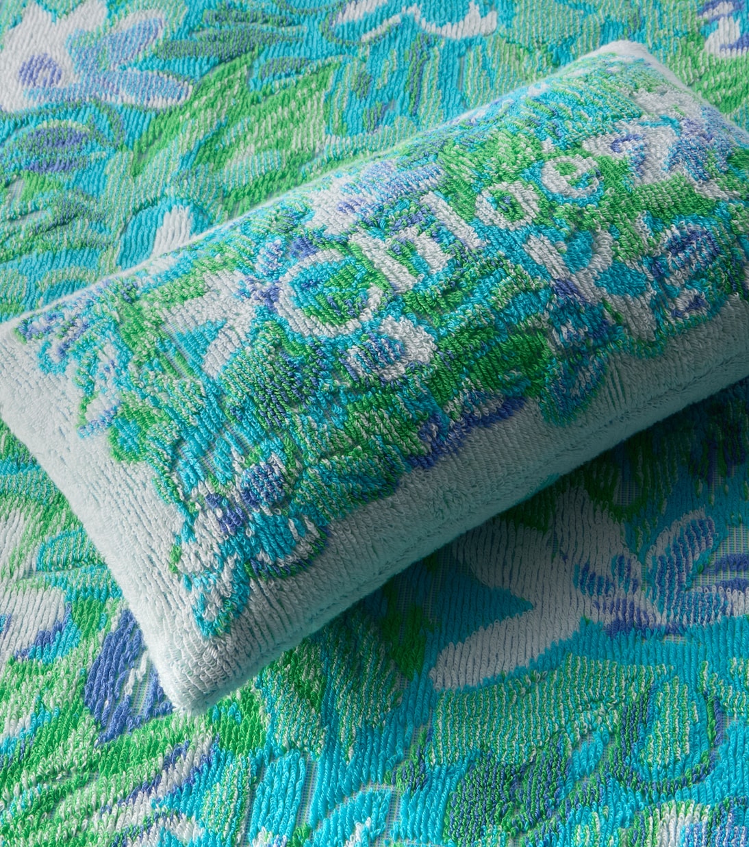 Floral logo cotton terry cushion | Chloé