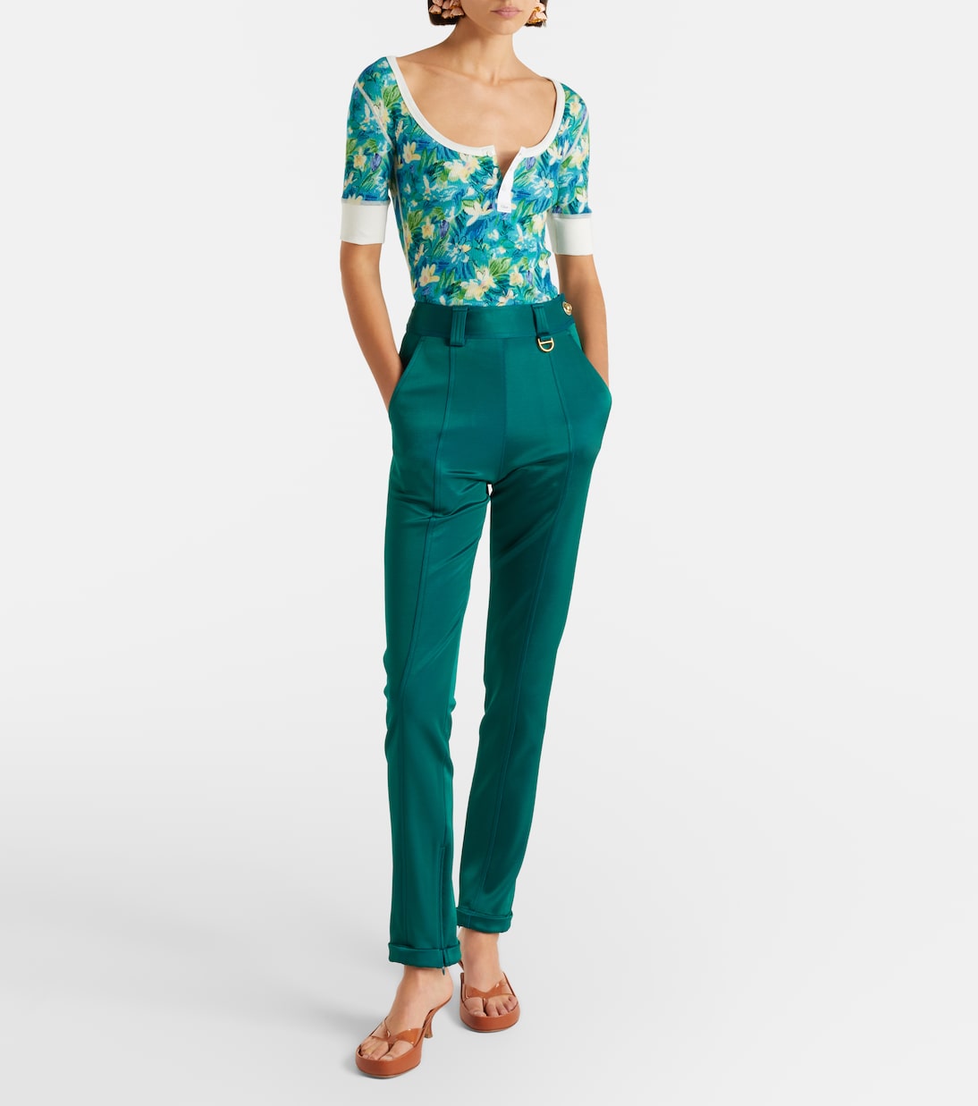 Top en coton mélangé à fleurs | Chloé