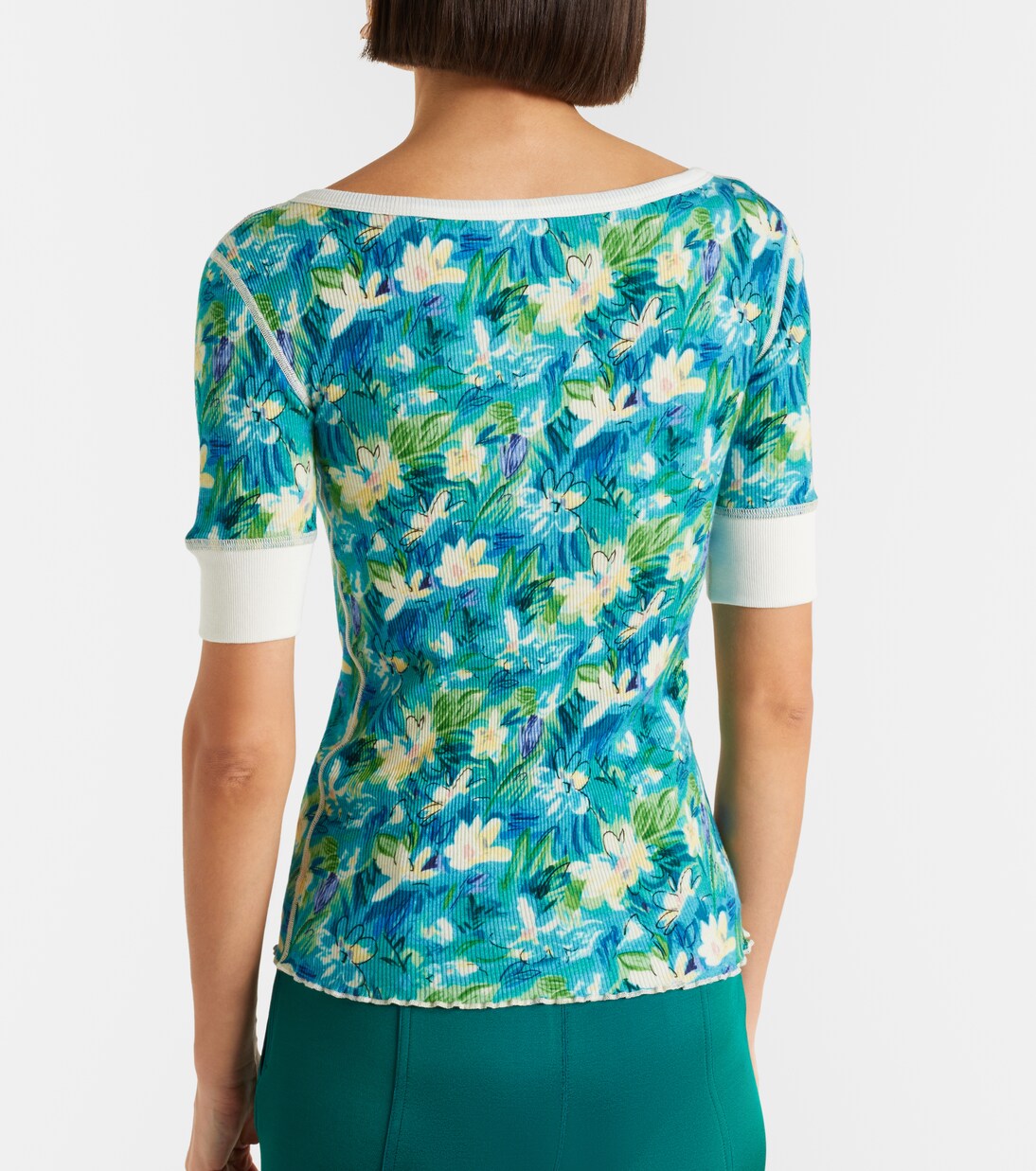 Top en coton mélangé à fleurs | Chloé