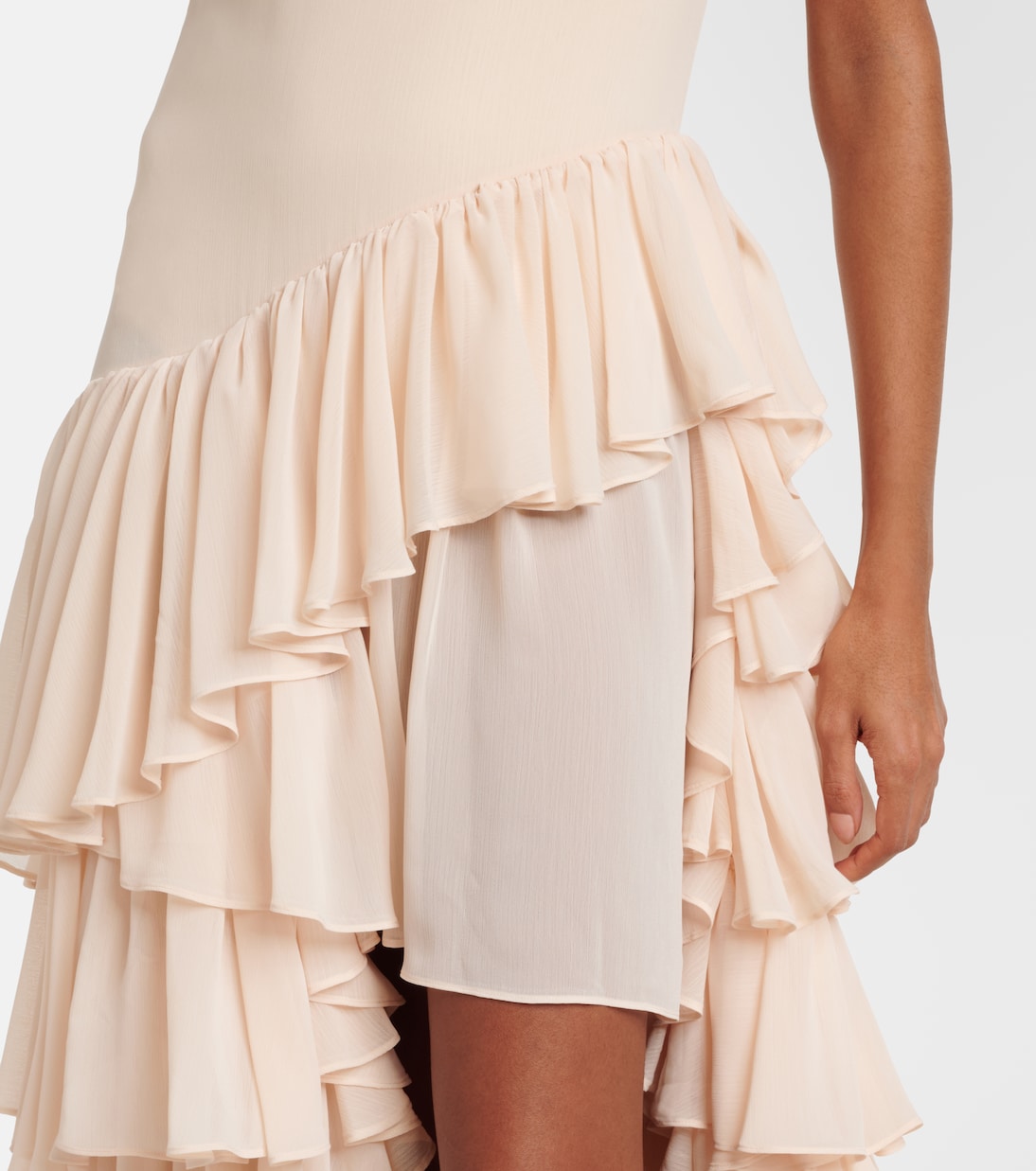 Tiered asymmetric maxi dress | Xu Zhi