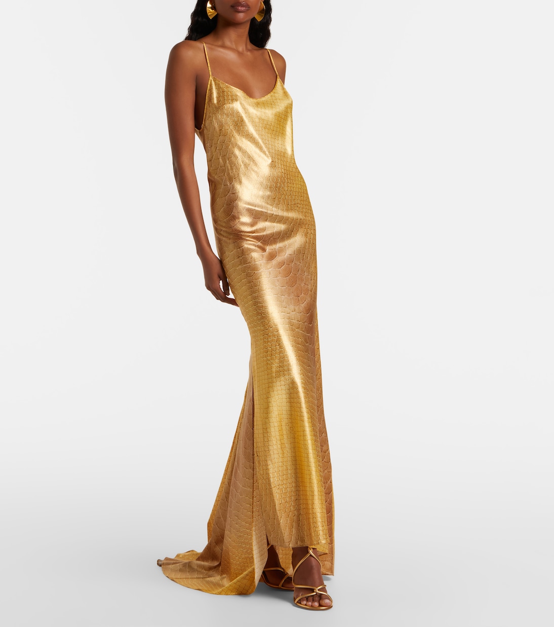 Snake-print silk gown | Roberto Cavalli