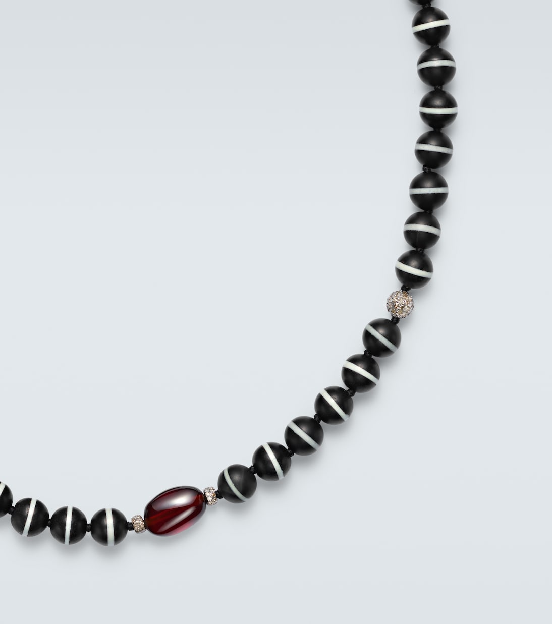 Sterling silver (925) beaded necklace with gemstones | Ileana Makri