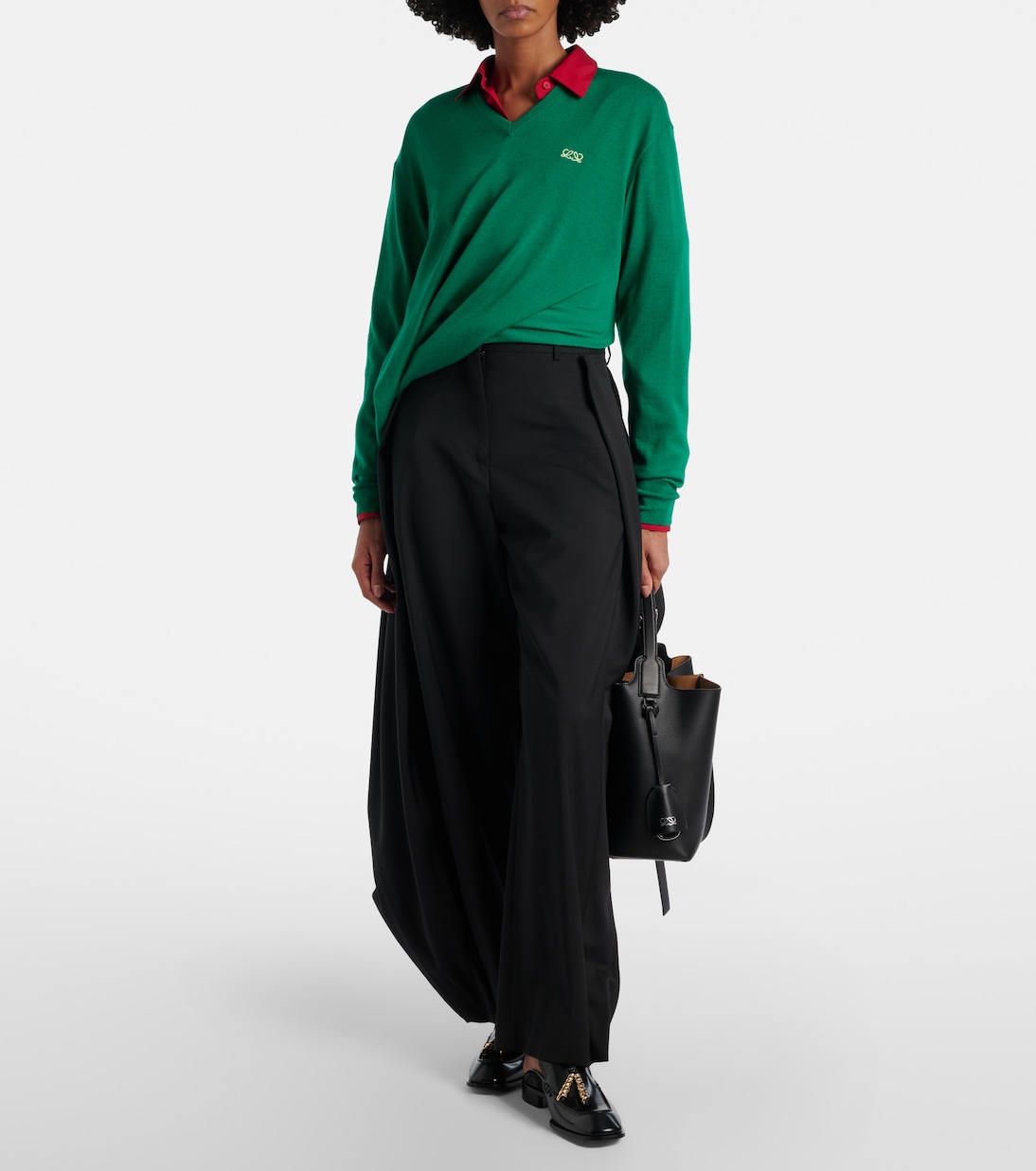 Pull Double L brodé en laine | Loewe