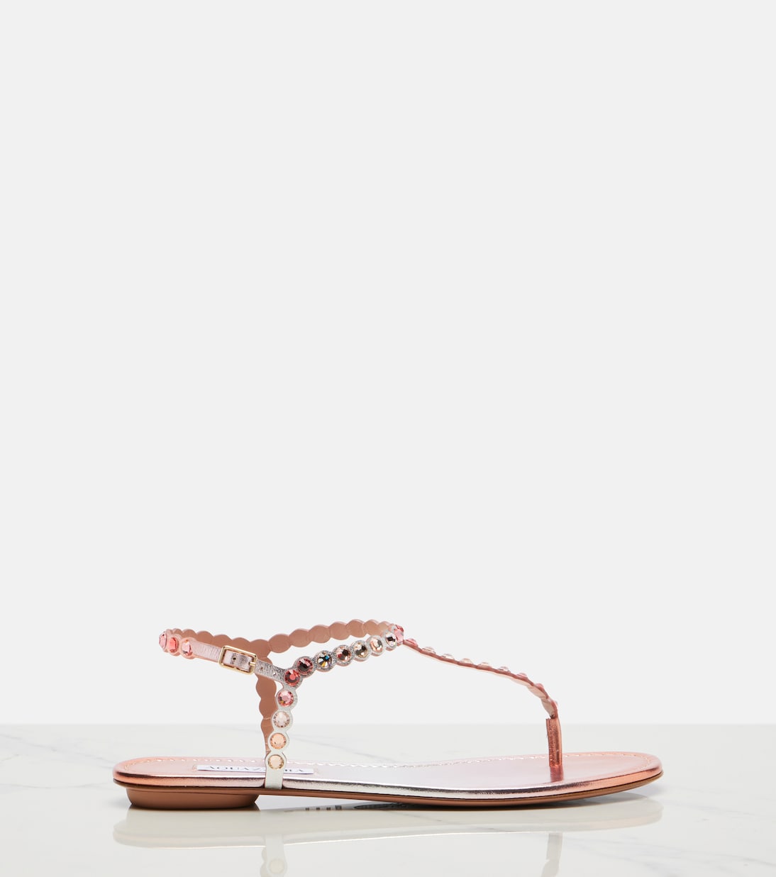 Tequila embellished leather thong sandals | Aquazzura