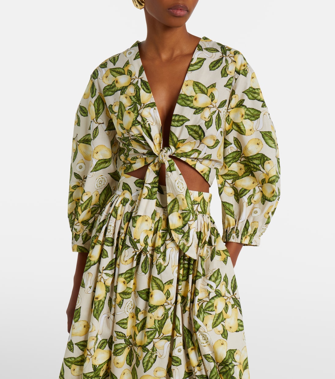 Crop top en mezcla de algodón estampado | Adriana Degreas