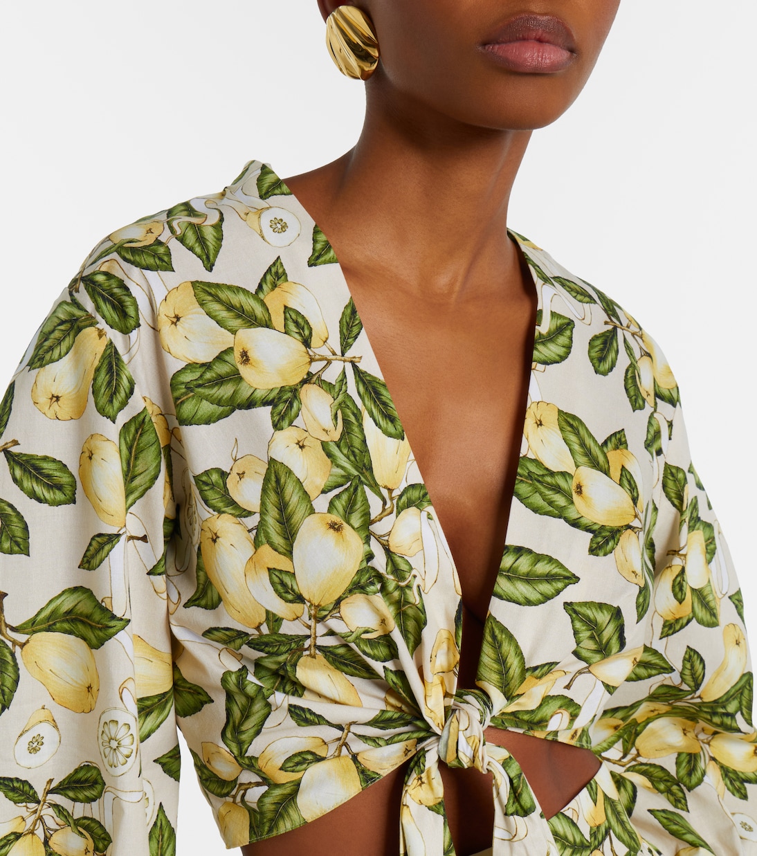 Crop top en mezcla de algodón estampado | Adriana Degreas