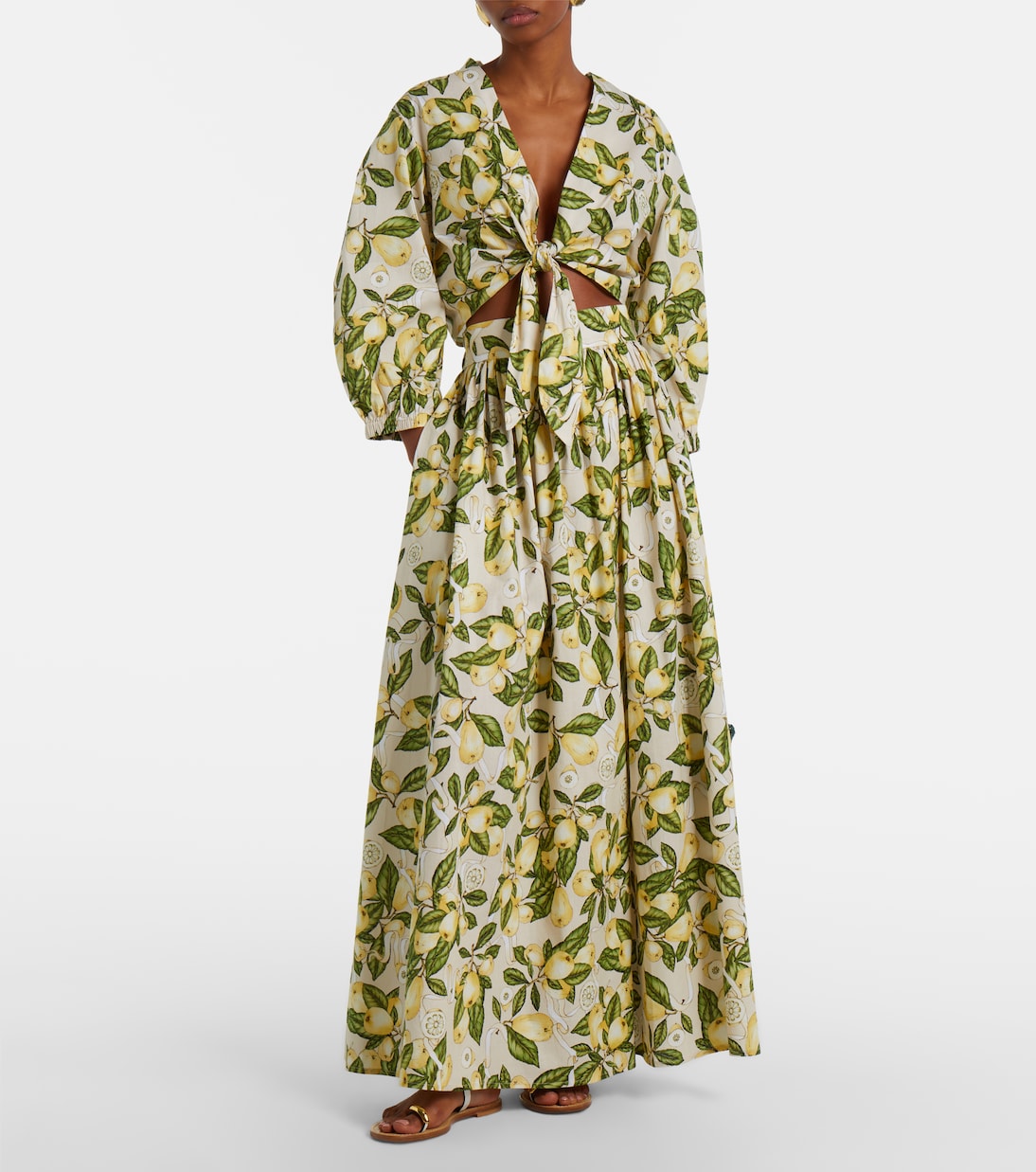 Crop top en mezcla de algodón estampado | Adriana Degreas