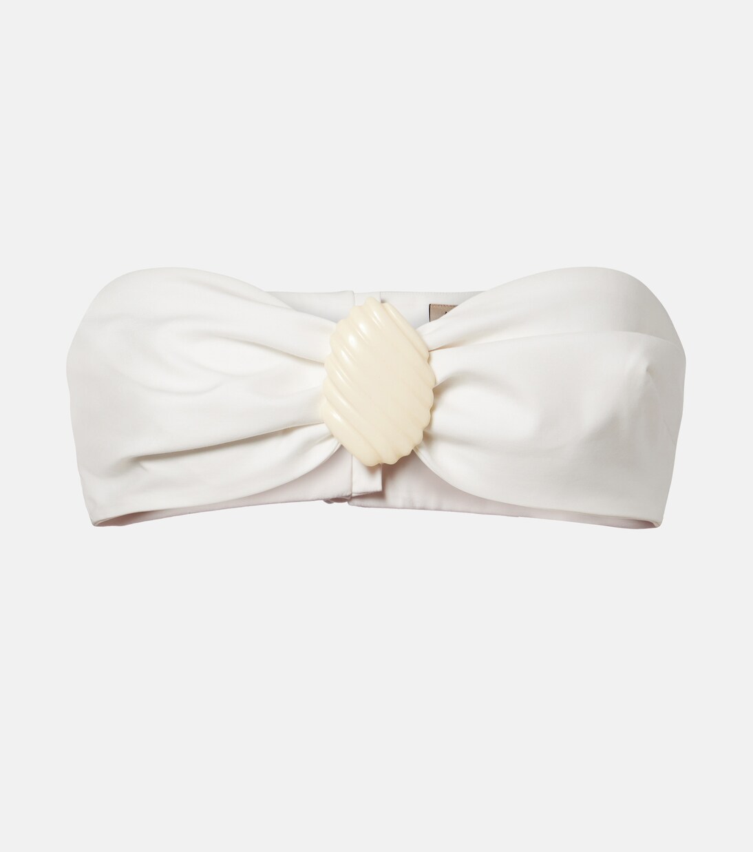 Embellished cotton-blend bandeau top | Adriana Degreas