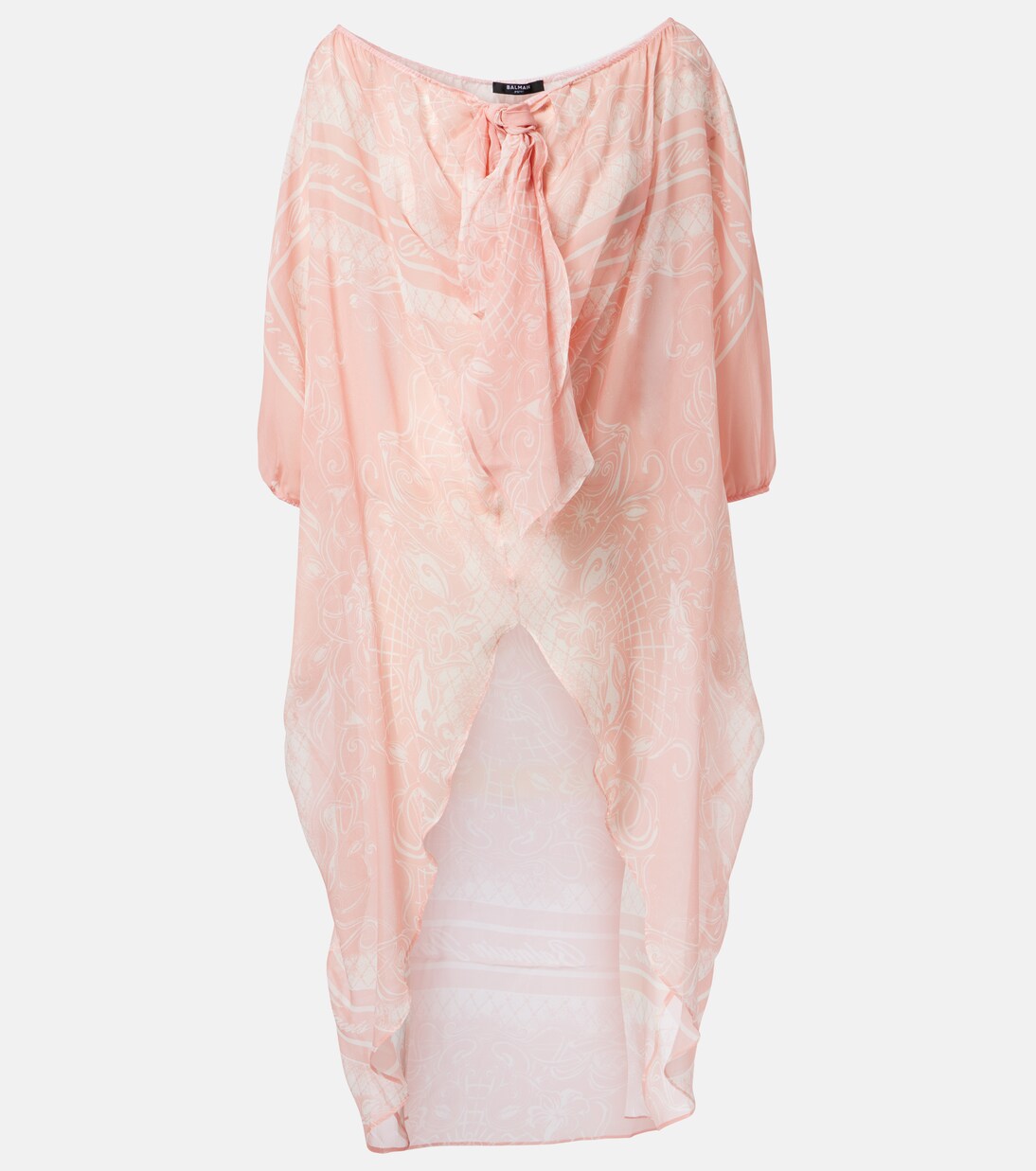 Robe midi en soie à imprimé | Balmain