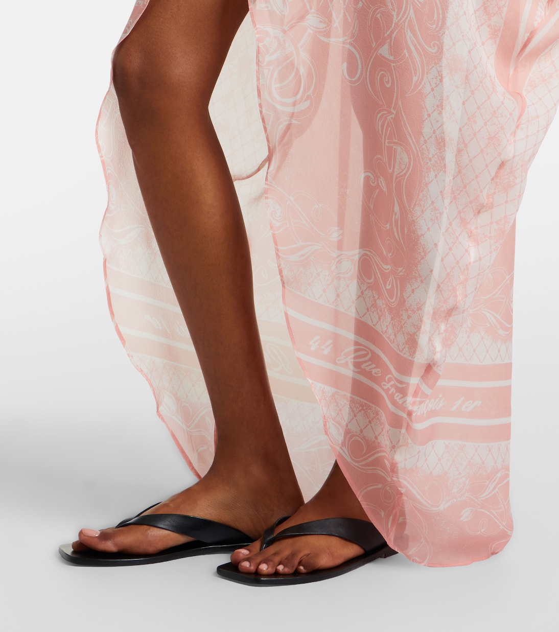 Robe midi en soie à imprimé | Balmain