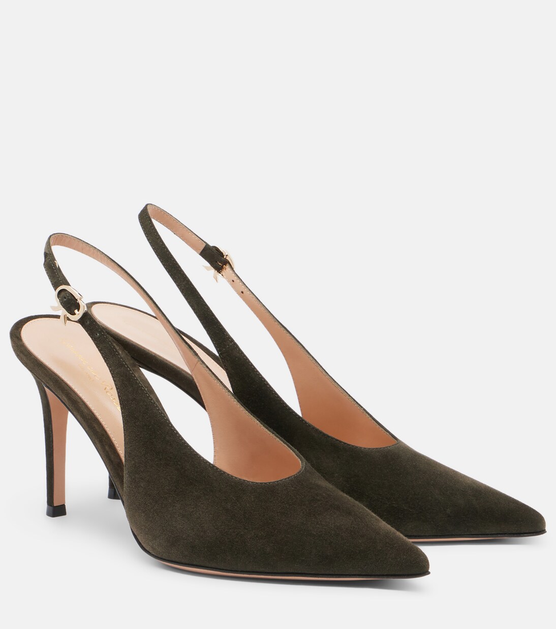 Robbie绒面革露跟高跟鞋 | Gianvito Rossi