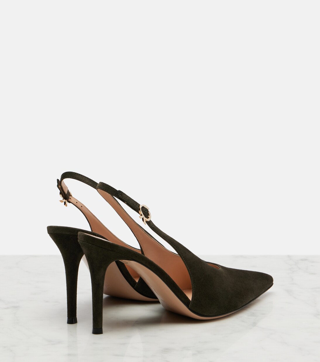 Robbie绒面革露跟高跟鞋 | Gianvito Rossi