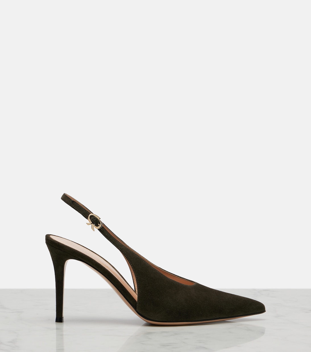 Robbie绒面革露跟高跟鞋 | Gianvito Rossi