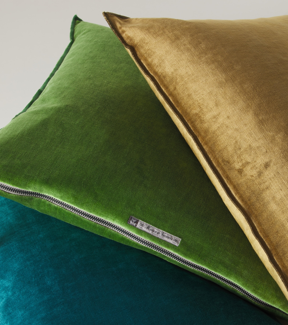 Leather-trimmed cushion | Maison de Vacances
