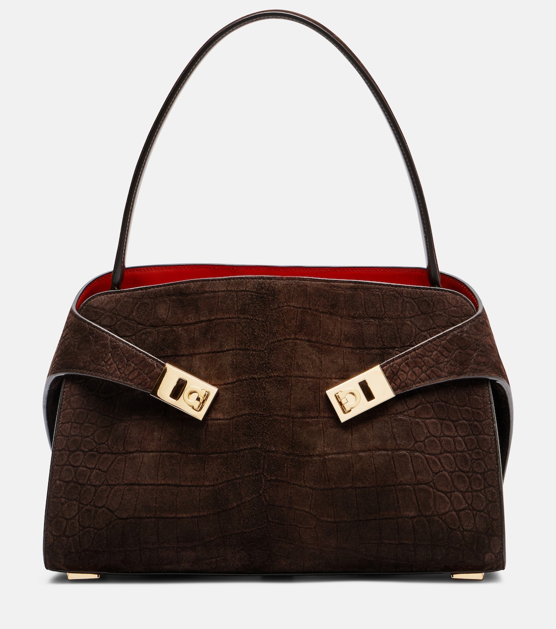Hug Small suede shoulder bag | Ferragamo
