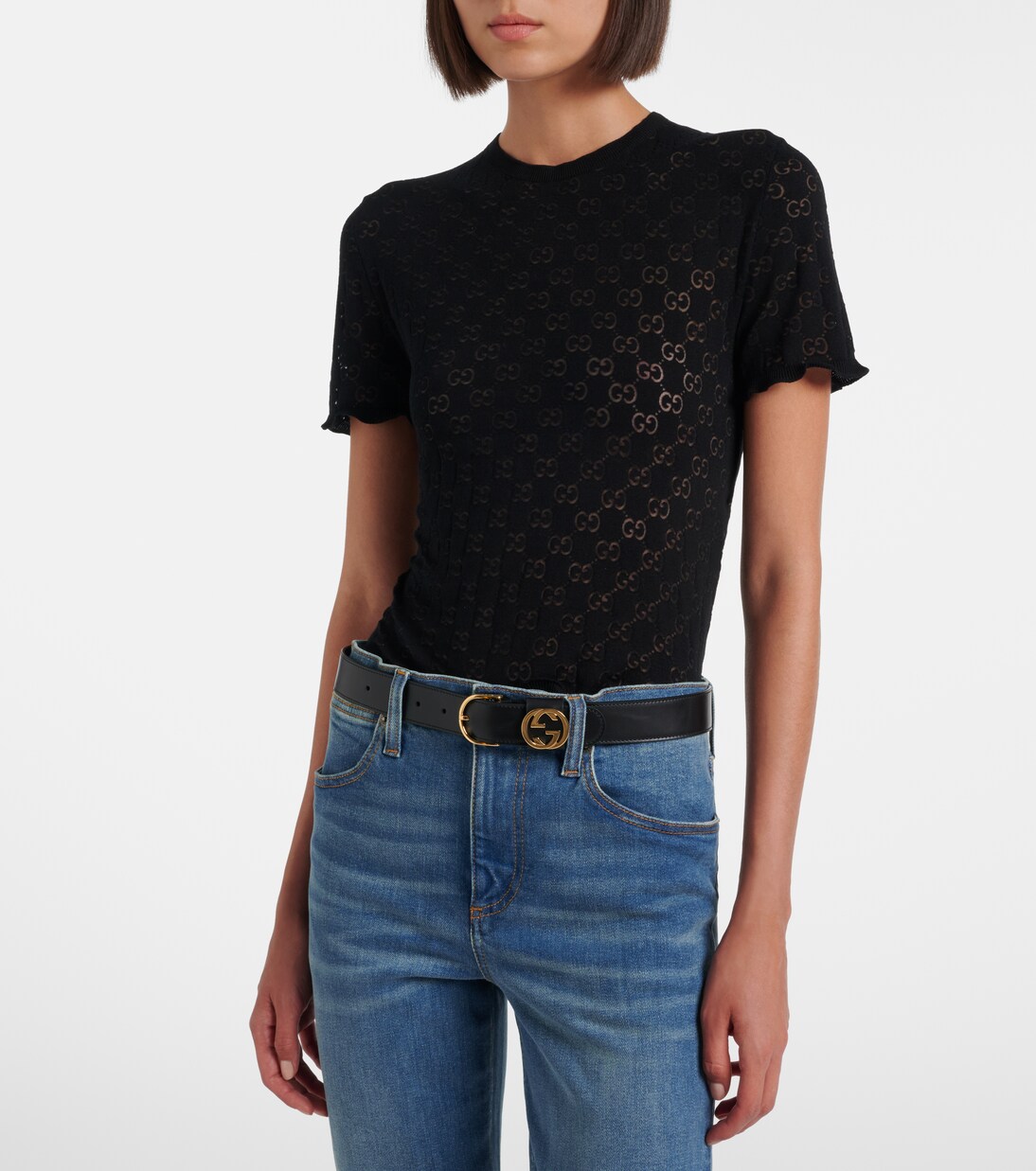 GG cotton-blend devoré T-shirt | Gucci