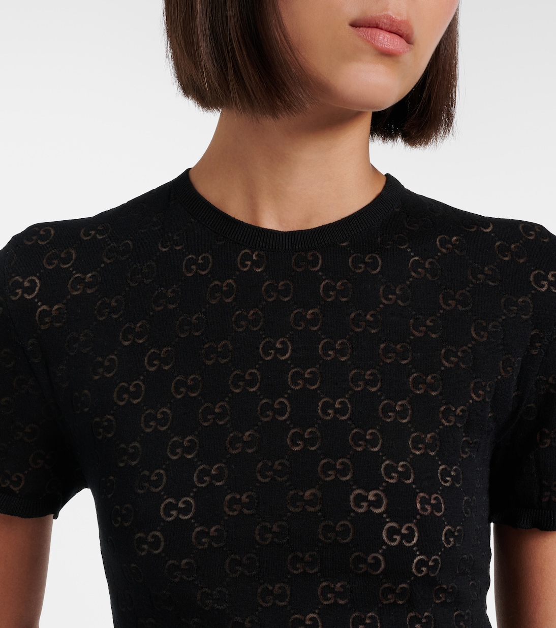 GG cotton-blend devoré T-shirt | Gucci