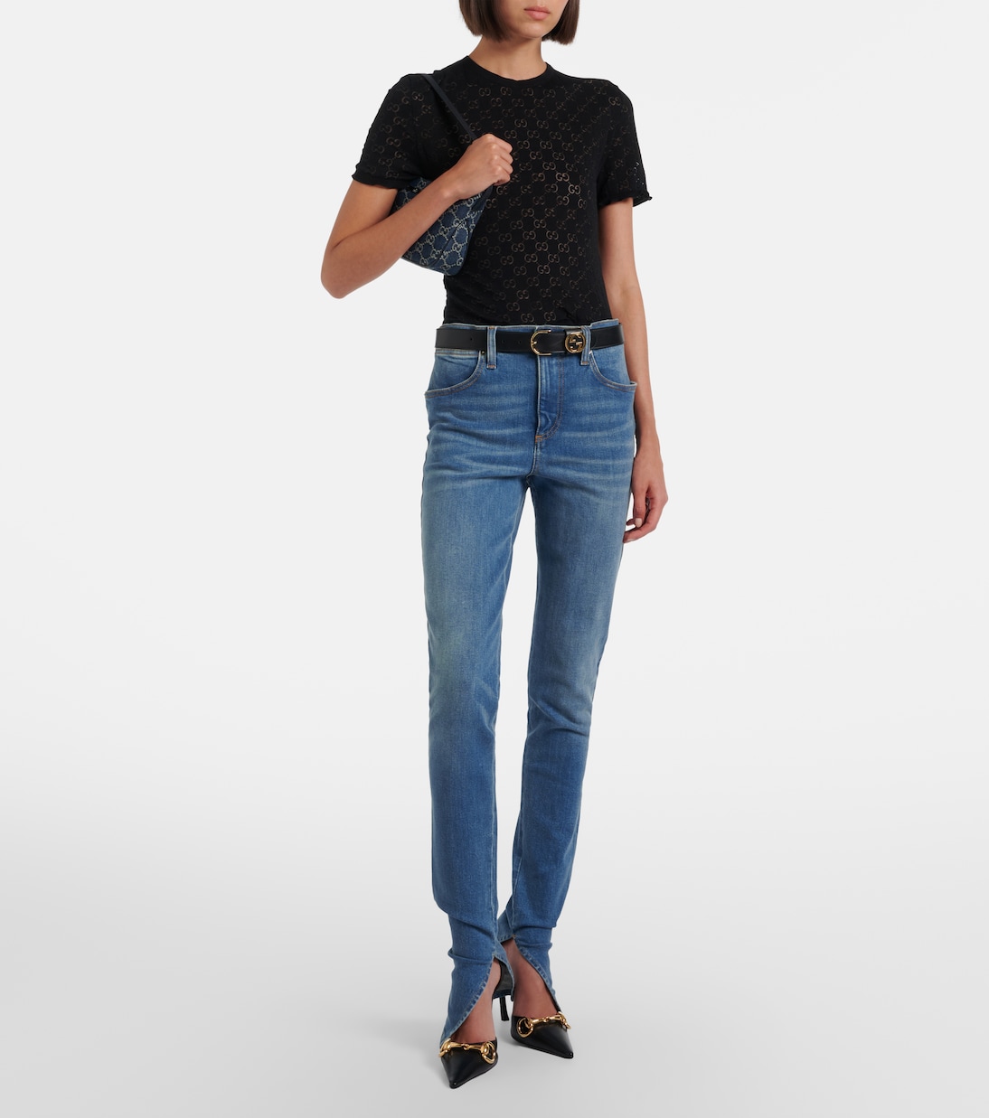 GG cotton-blend devoré T-shirt | Gucci