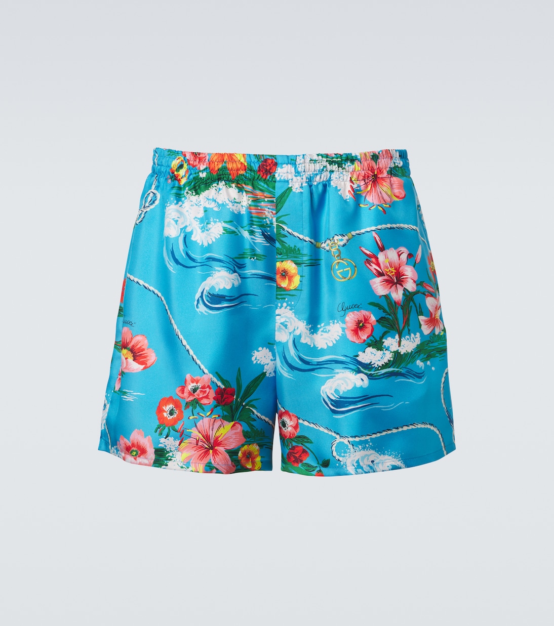 Short en soie à imprimé floral | Gucci