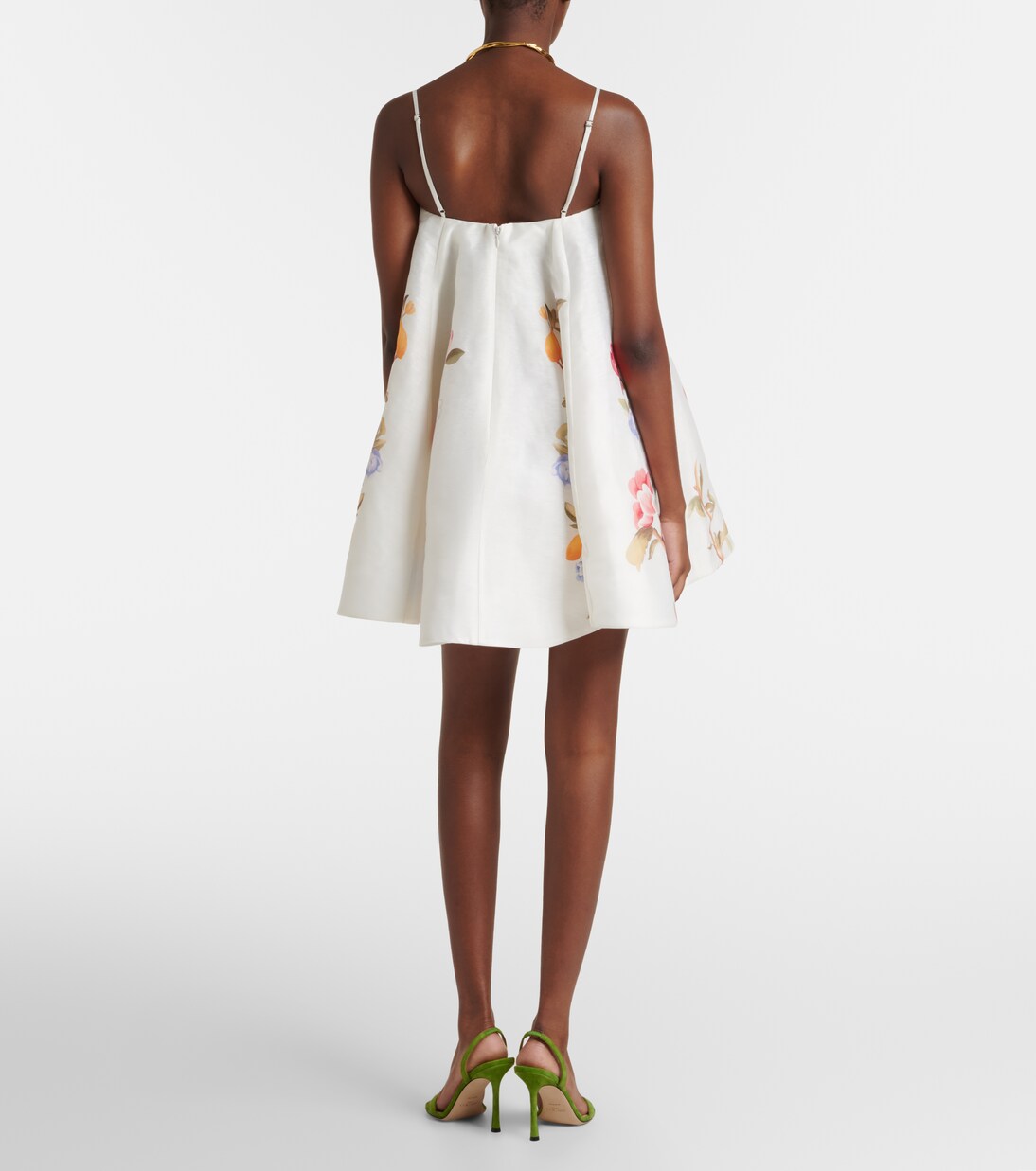 Vestido corto Caitlin en mezcla de lino | Leo Lin