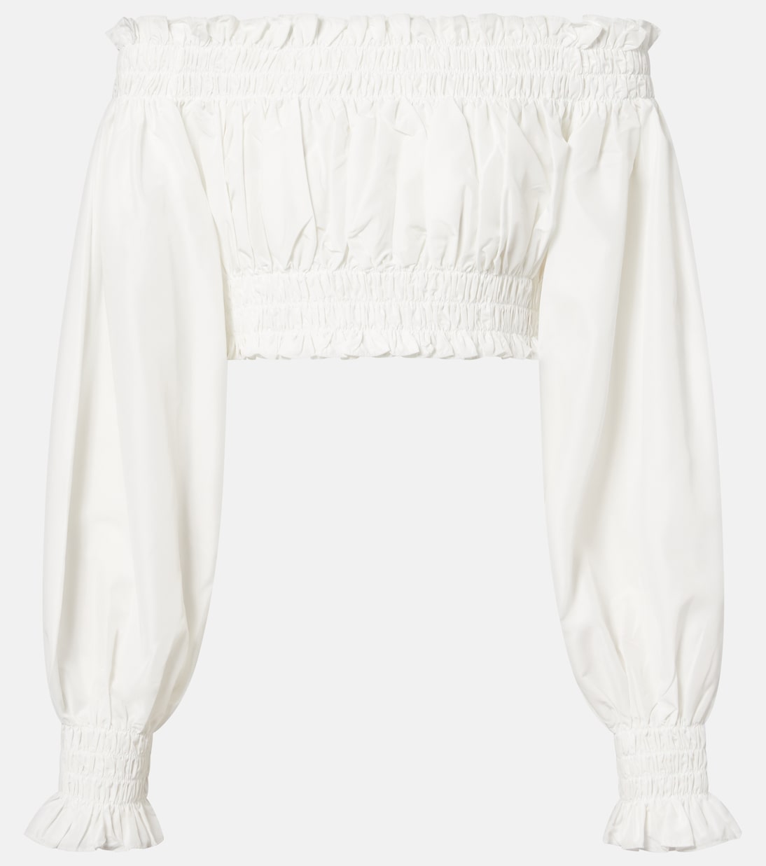 Shirred off-shoulder crop top | Norma Kamali
