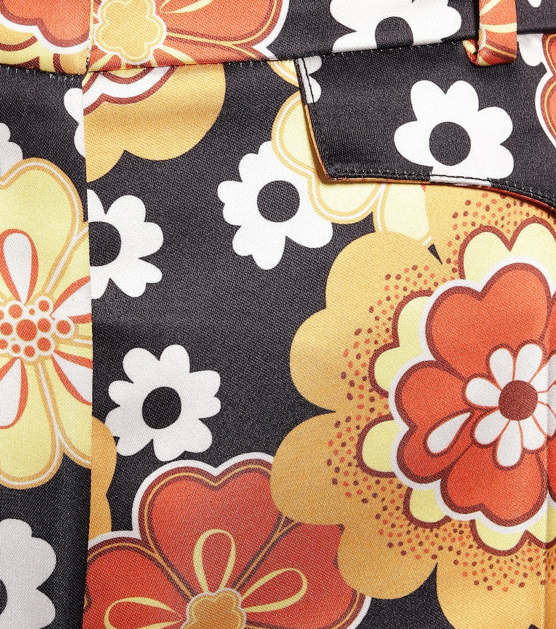 Pantalon droit imprimé en satin | Rabanne