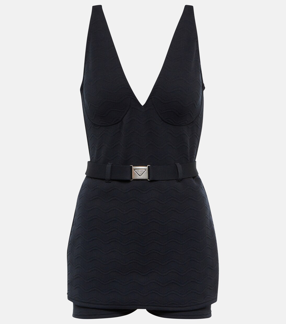 Belted knit playsuit | Prada