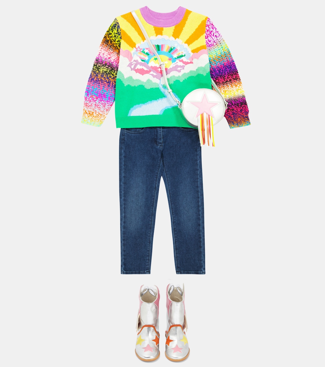 Patterned striped knit sweater | Stella McCartney Kids