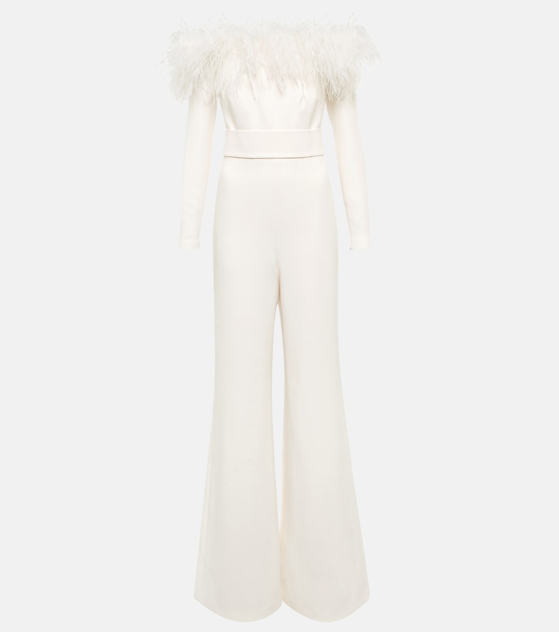 Feather-trimmed jumpsuit | Safiyaa