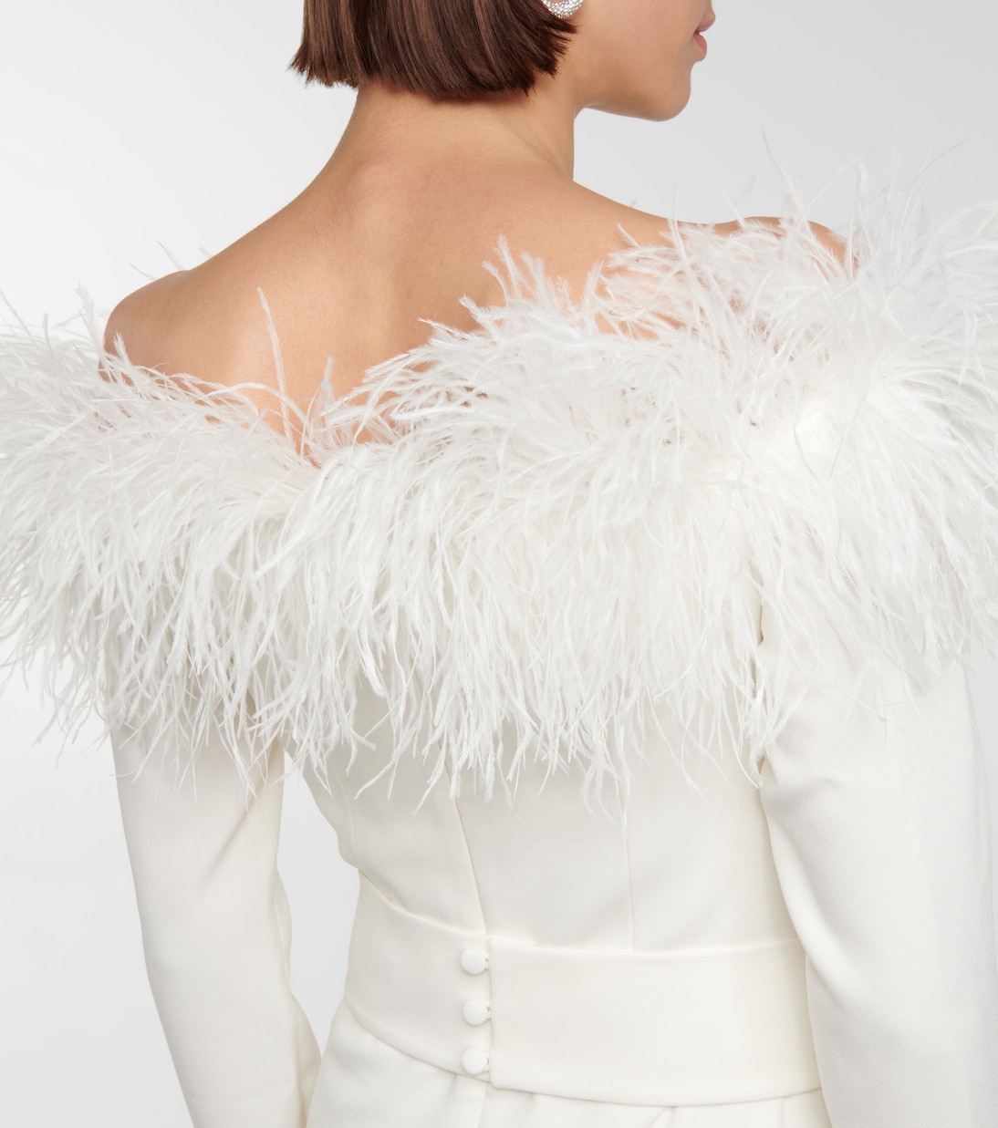 Feather-trimmed jumpsuit | Safiyaa