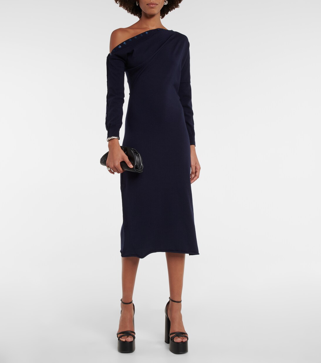 Robe midi Jeevika en laine mélangée | Altuzarra