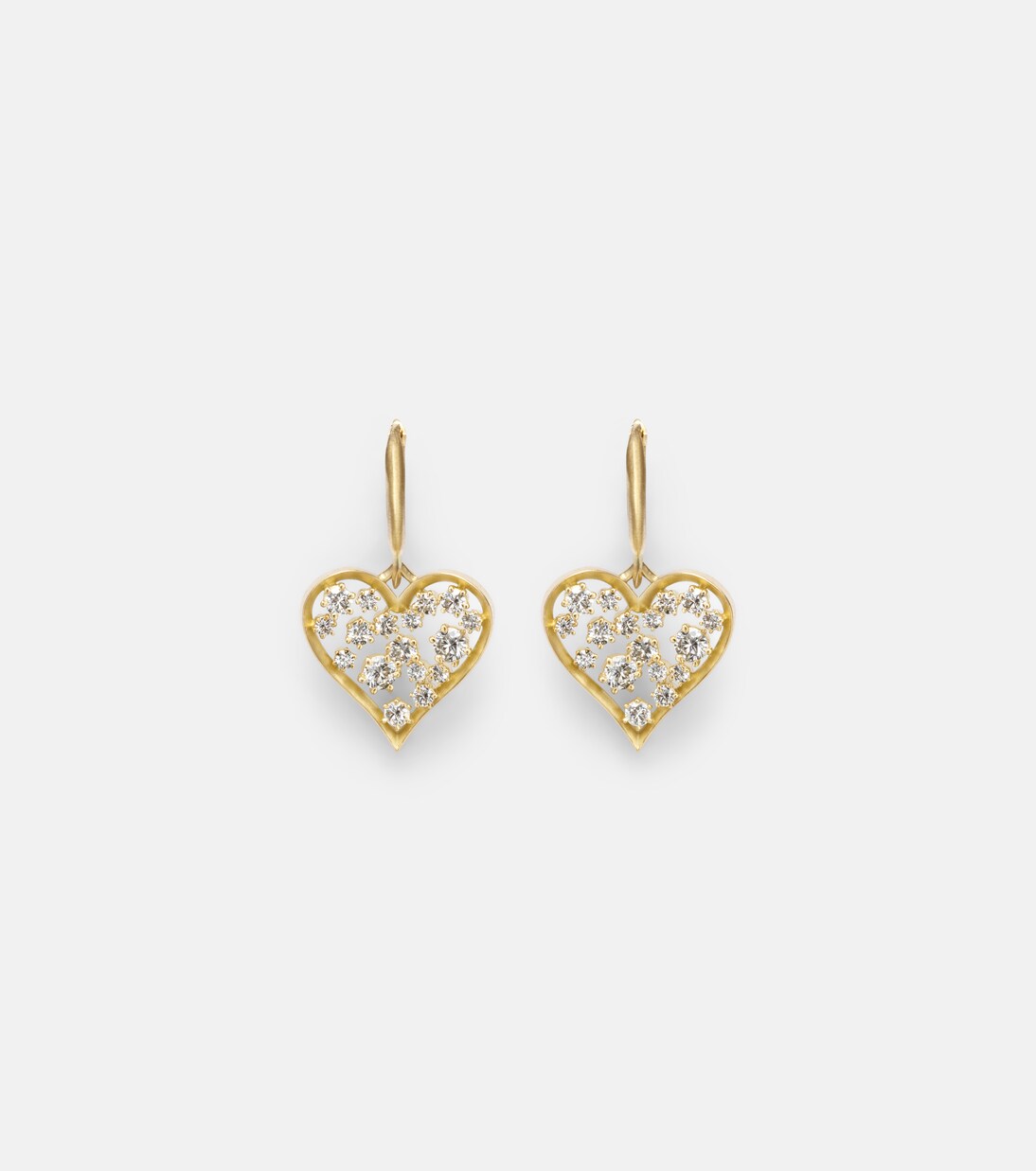 Boucles d'oreilles Margot Heart en or 18 ct et diamants | Jade Trau