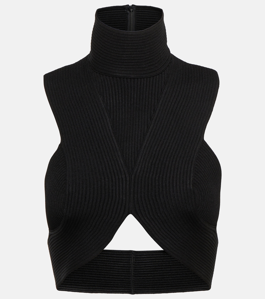Ribbed-knit halterneck crop top | Alaïa