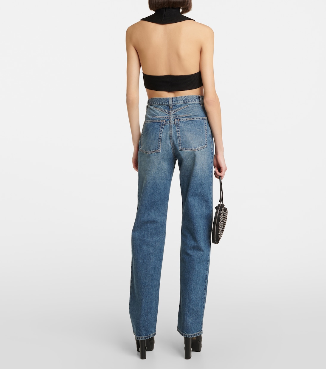 Ribbed-knit halterneck crop top | Alaïa