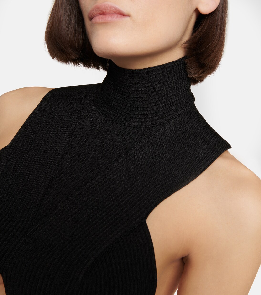 Ribbed-knit halterneck crop top | Alaïa