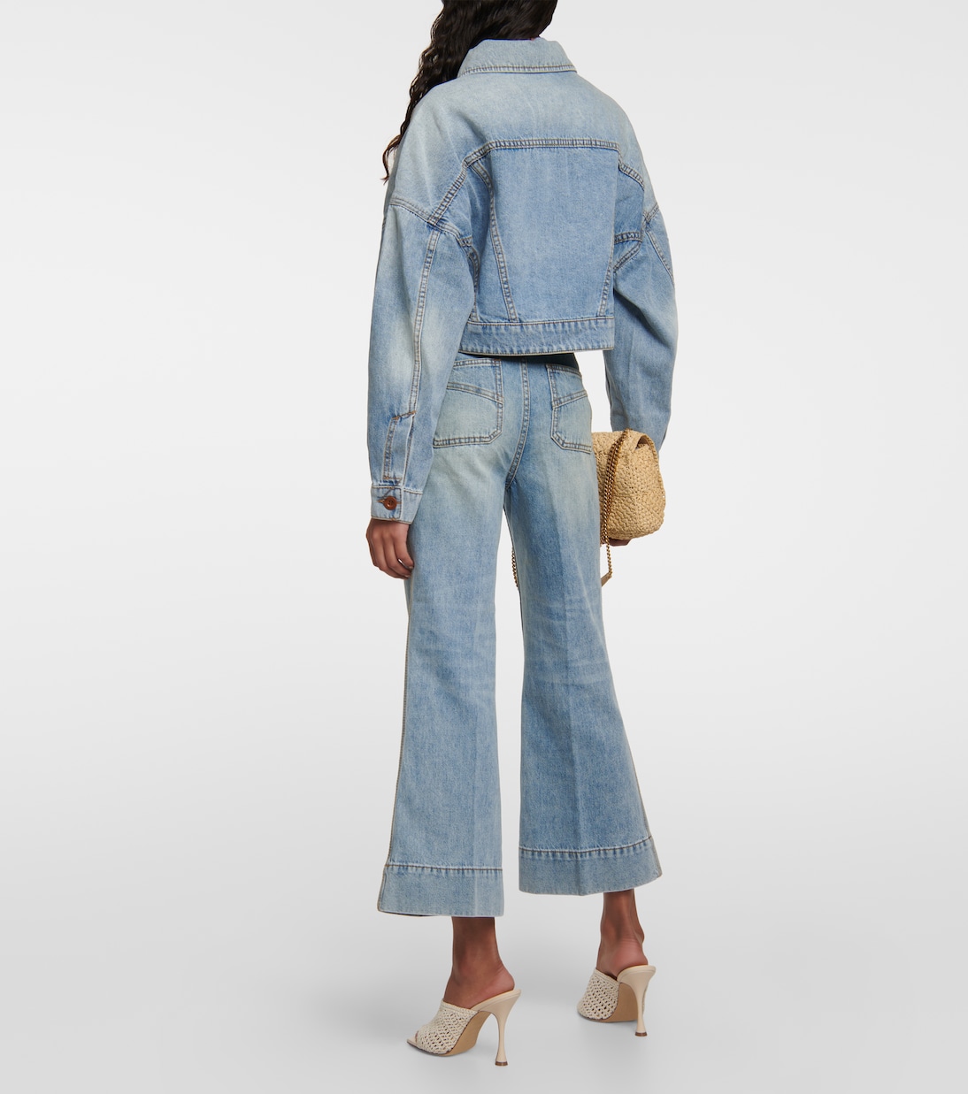Chaqueta Raie cropped de denim | Zimmermann