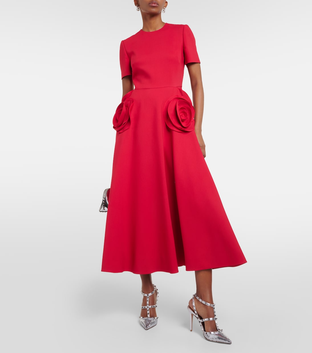 Verzierte Pumps Rockstud 100 mit Metallic-Leder | Valentino Garavani