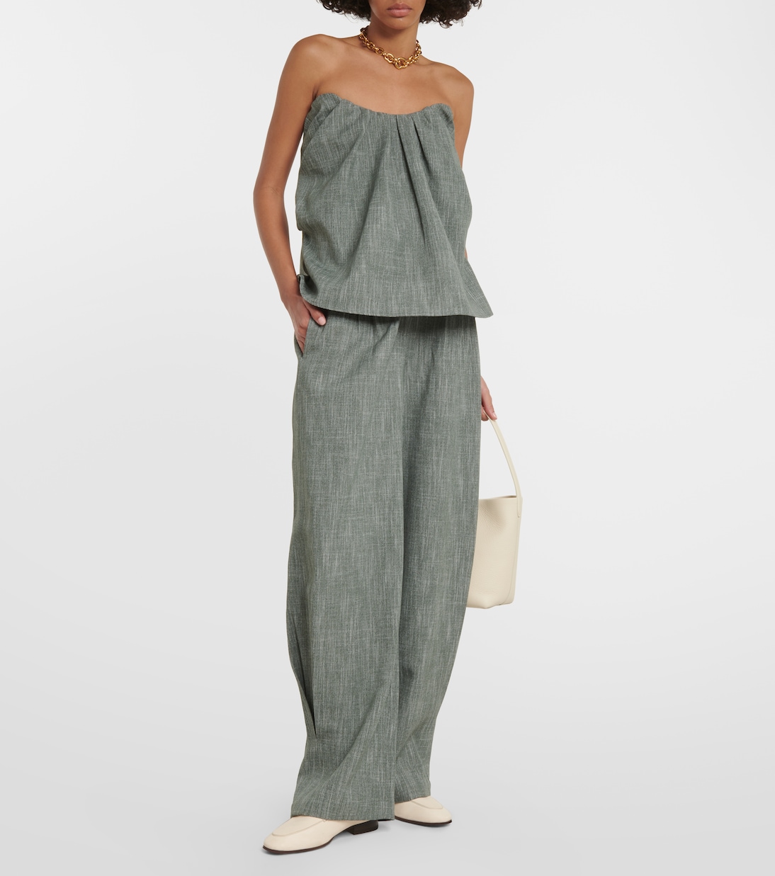 Pantalon ample en laine mélangée | CO